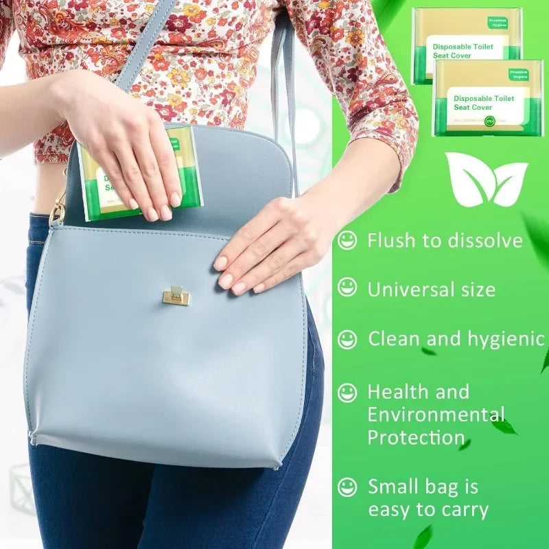 Disposable Toilet Seat Cover Portable Travel Camping Hotel Bathroom Degradable Waterproof Toilet Mat Bathroom Accessories