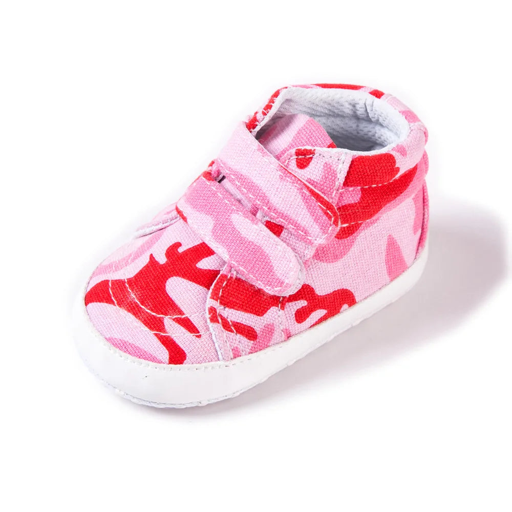 Infant Babies Boys Girls Shoes Soft Sole Canvas Solid Footwear For Newborns Toddler Crib Moccasins Letter Print Anti-Slip Shoes