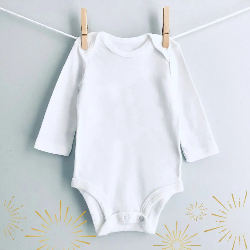 Baby Clothes 100% Cotton Solid White Long Sleeve Bodysuits Newborn Baby Rompers Baby Boys Gitls Jumpsuit Infant Pajamas