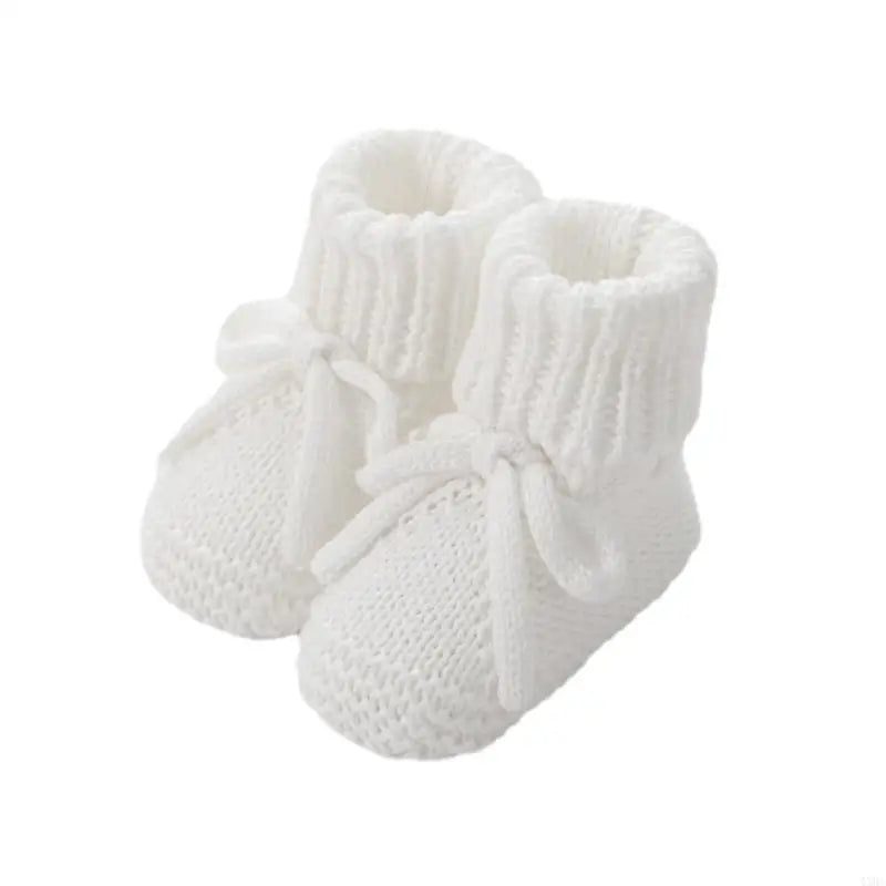 1 pair Breathable Baby Girls Walking Stylish Bowknot Cotton Knitted First Walkers Safety Treaded Pattern Footwear 4XBC