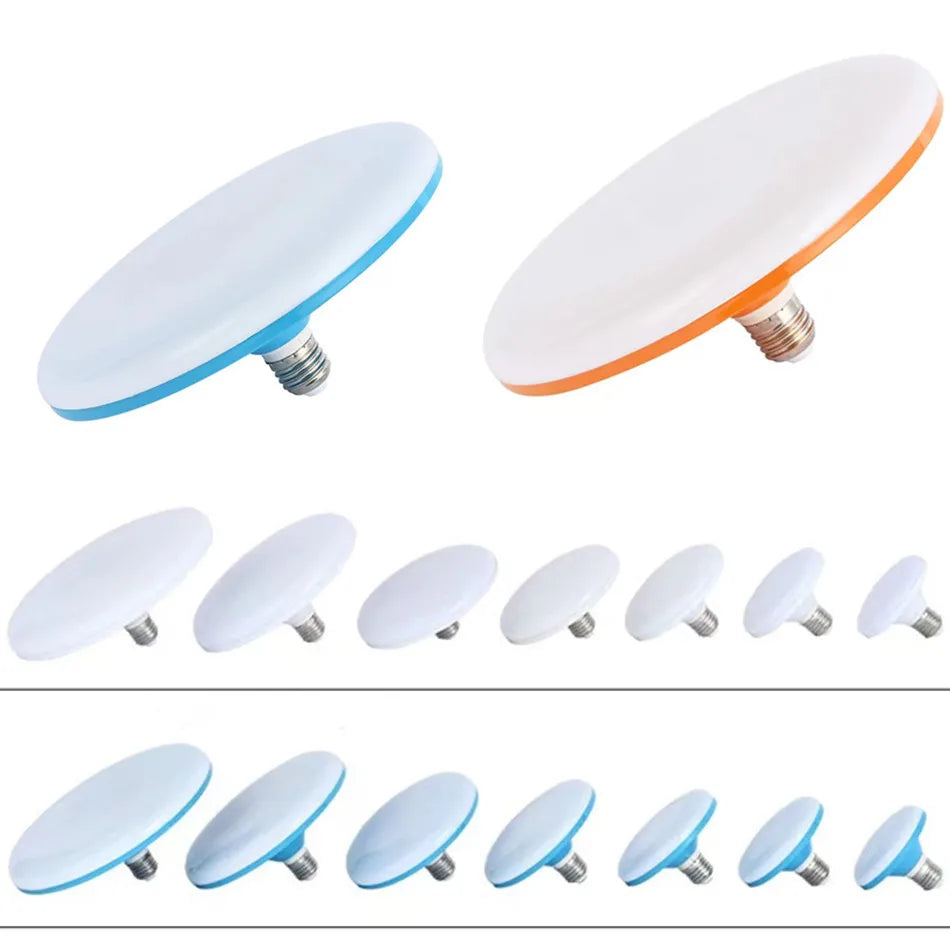 LED Bulb AC 220v E27 Base Household Energy Saving Lamp 15W Indoor Lighting Flying Saucer Light 6500k Ceiling Lamp Garage Light