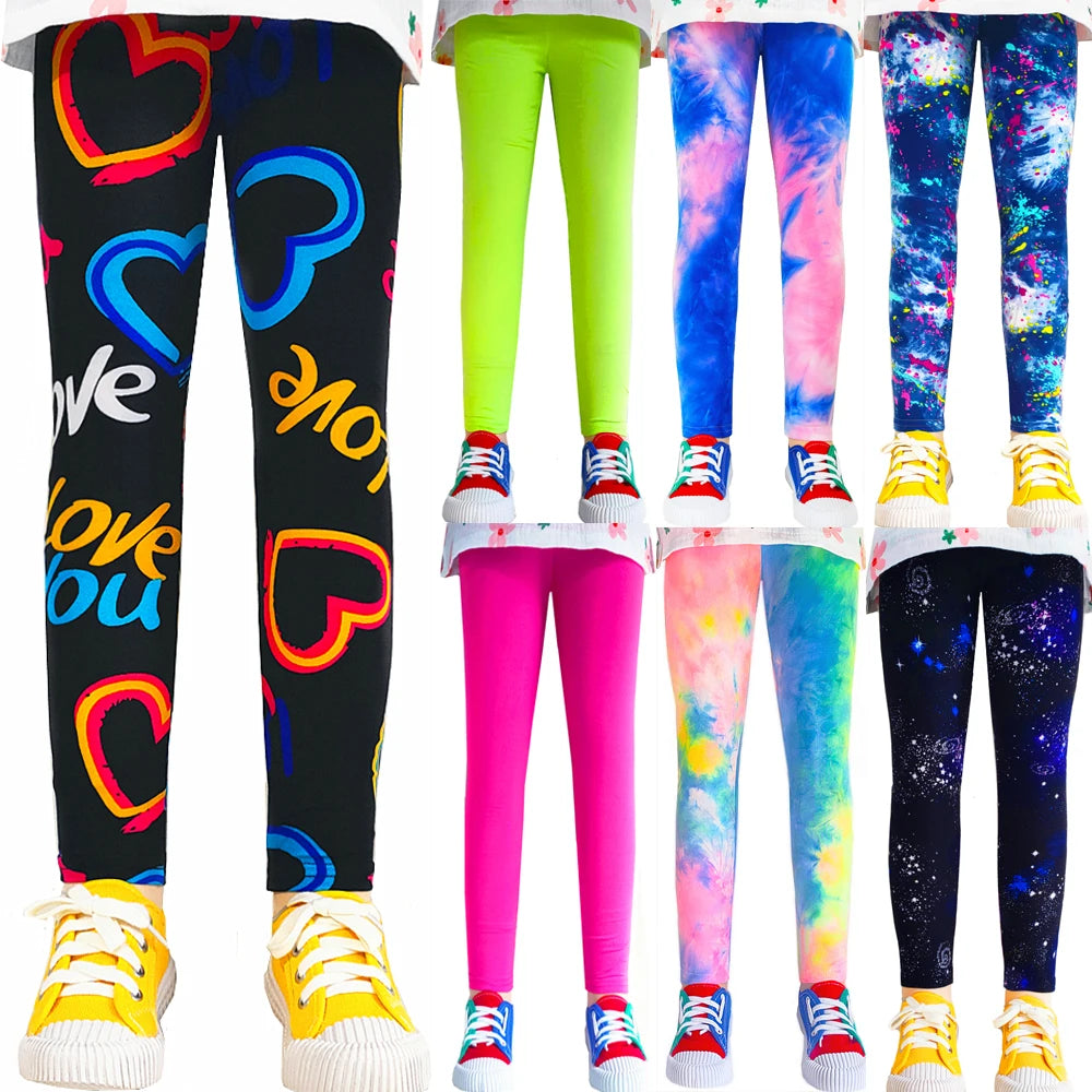 Sweet Girls Leggings Girls Printing Leggings Baby Kids Trousers For Children Flower Skinny Elasticity Pencil Pants