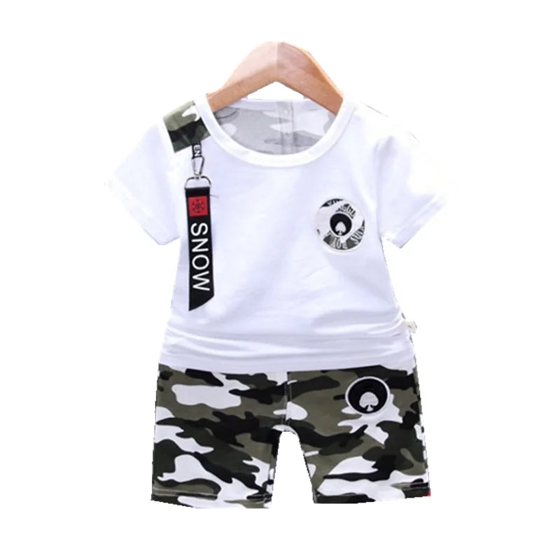 New Summer Baby Clothes Children Boys Short Sleeved Suit T-Shirt Shorts 2Pcs/Sets Toddler Fashion Casual Costume Kids Tracksuits