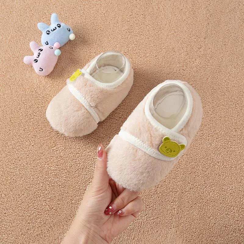 Winter Infant Plush Floor Socks Soft Bottom Anti-slip Newborn Learning Walking Shoes Bear Baby Foot Covers Home Kids Footwear