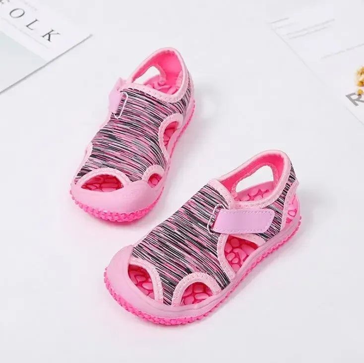Summer Baby Girls Boys Sandals Children Beach Sandals Soft Bottom Non-slip Infant Shoes Kids Outdoor Anti-collision Shoes