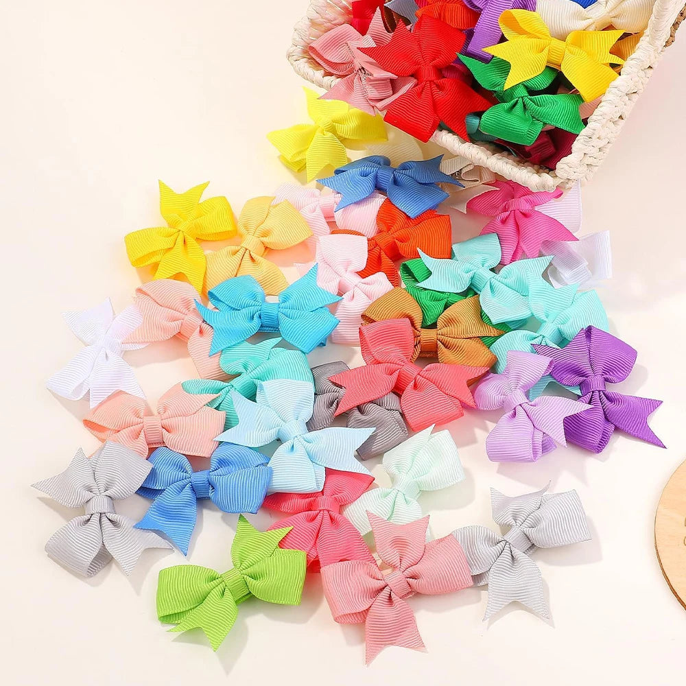 20PCS Newborn Baby Hair Clips 2.2'' Fully Lined Tiny Hair Bows Alligator Clips for Girls Infants Toddlers Photography Props