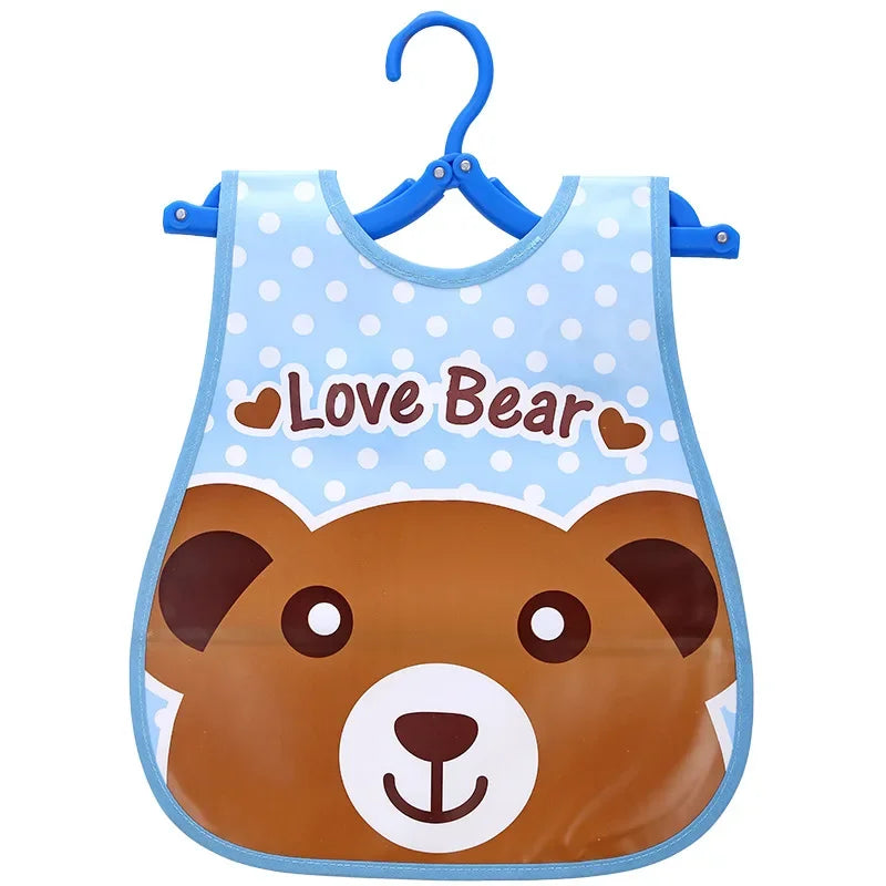 Adjustable Baby Bibs EVA Plastic Waterproof Lunch Feeding Bibs Baby Cartoon Feeding Cloth Children Baby Apron Babador De Bebe