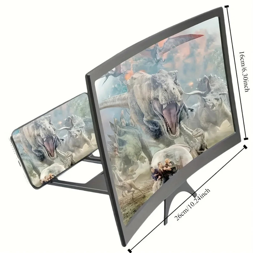 12 Inch/Phone Screen 3D HD Magnifier Movie Video Amplifier Holder Enlarger Screen Smart Phone Magnifying Curved Screen