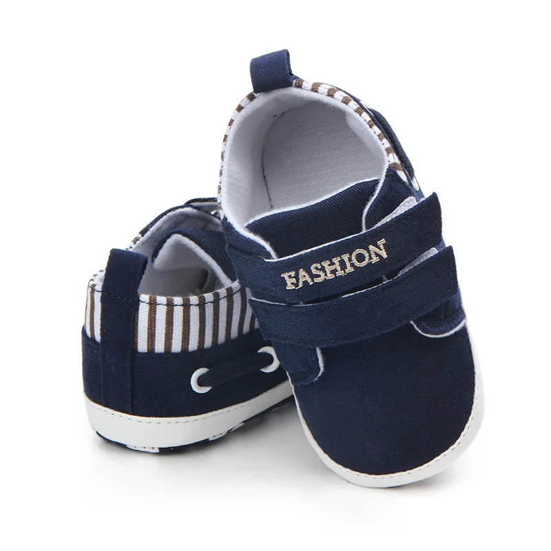 Infant Babies Boys Girls Shoes Soft Sole Canvas Solid Footwear For Newborns Toddler Crib Moccasins Letter Print Anti-Slip Shoes