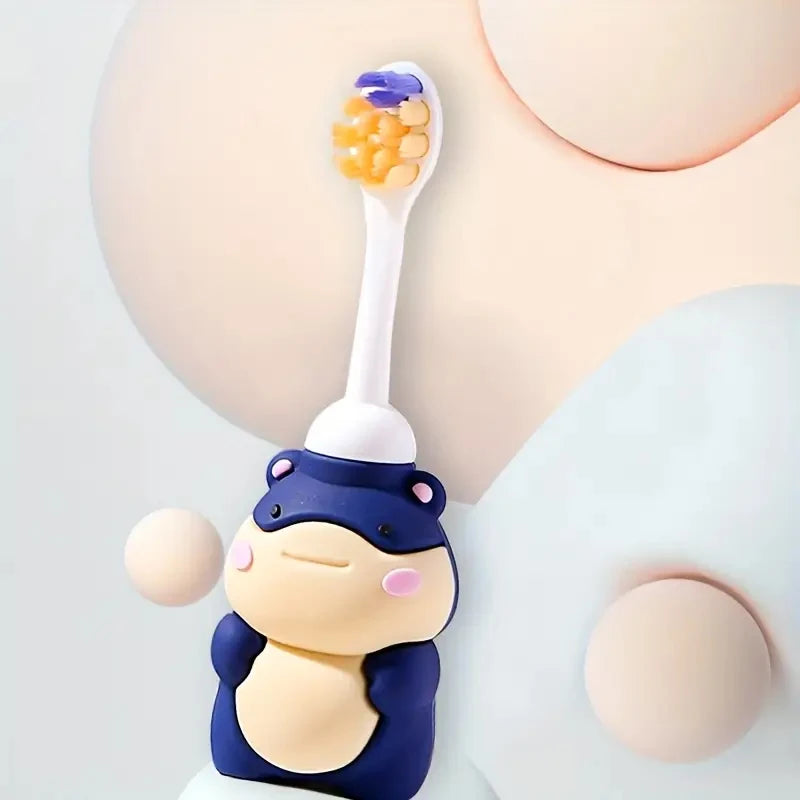 Baby Toothbrush - Cute Animal Pattern (Panda, Blue Whale, Seal)-Super Soft Microfiber Bristles, Gentle Gum Protection, Fragrance-Free, Ergonomic Handles for Infants and Toddlers