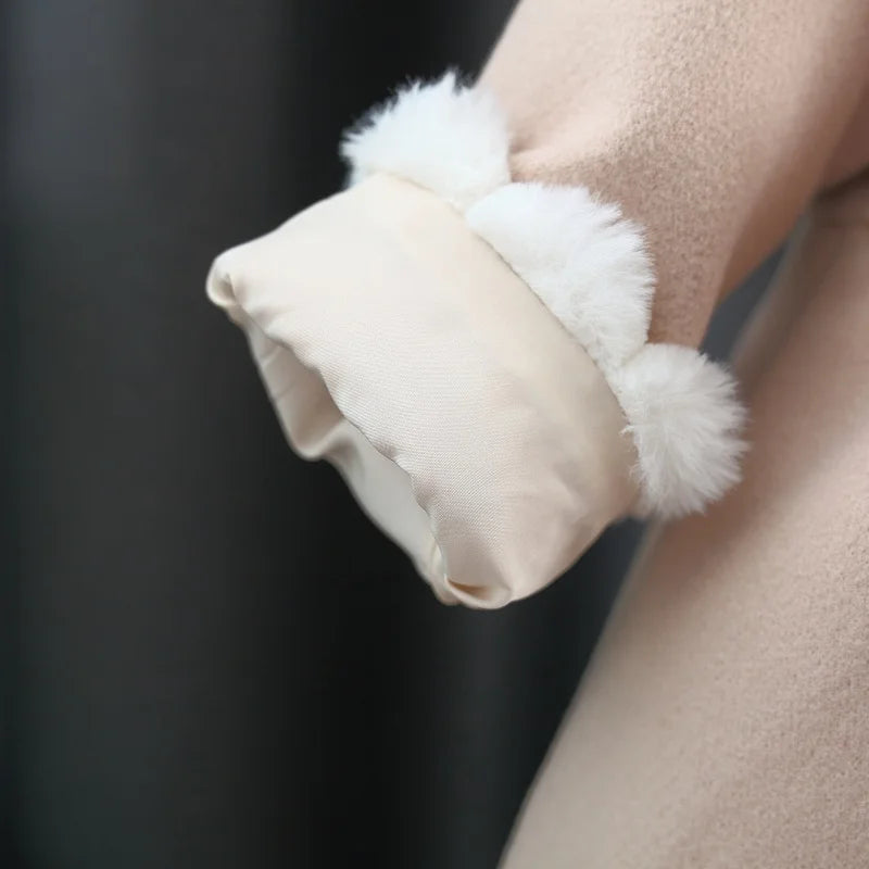 Baby Winter Clothes Fall And Winter Bow Solid Color Lapel Baby Girl Cotton Coat Cute Simple Children's Outerwear