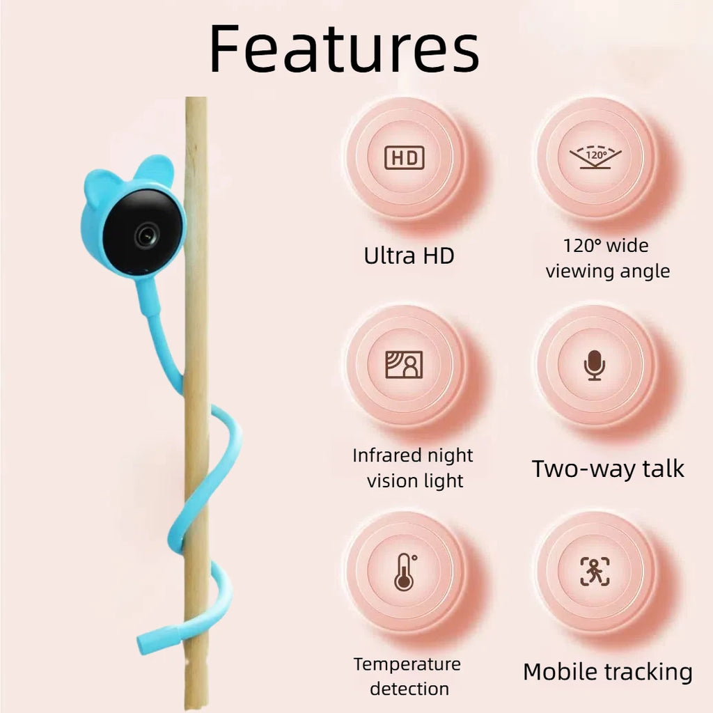 Intelligent baby monitor, high-definition camera, night vision function and two-way communication - modern parenting monitor