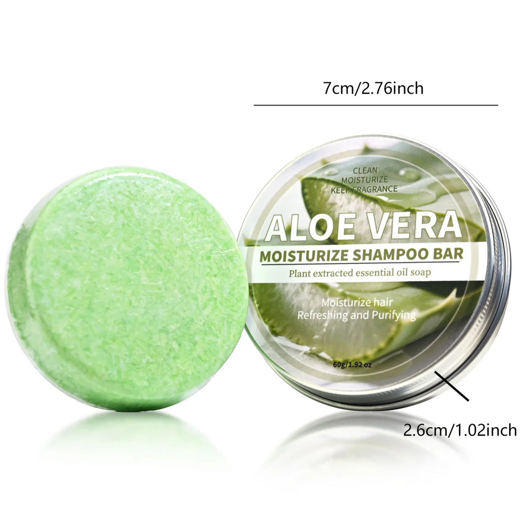 Aloe Vera Moisturizing Shampoo Bar, Plant Extract Essence Deep Cleansing Shampoo and Hair Care Soap