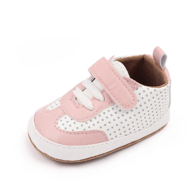 Infant Babies Boys Girls Shoes Soft Sole Canvas Solid Footwear For Newborns Toddler Crib Moccasins Letter Print Anti-Slip Shoes
