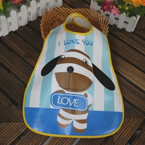 Adjustable Baby Bibs EVA Plastic Waterproof Lunch Feeding Bibs Baby Cartoon Feeding Cloth Children Baby Apron Babador De Bebe