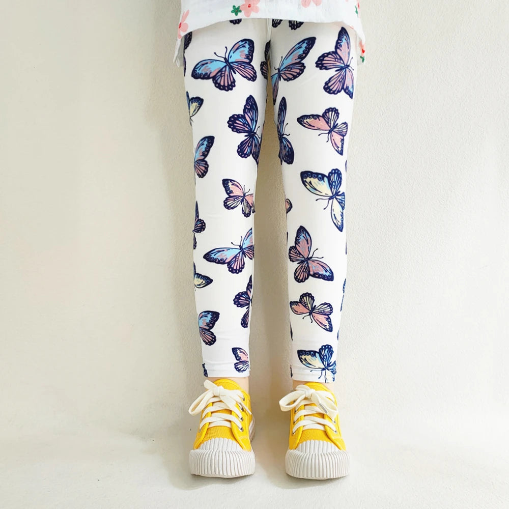 Sweet Girls Leggings Girls Printing Leggings Baby Kids Trousers For Children Flower Skinny Elasticity Pencil Pants
