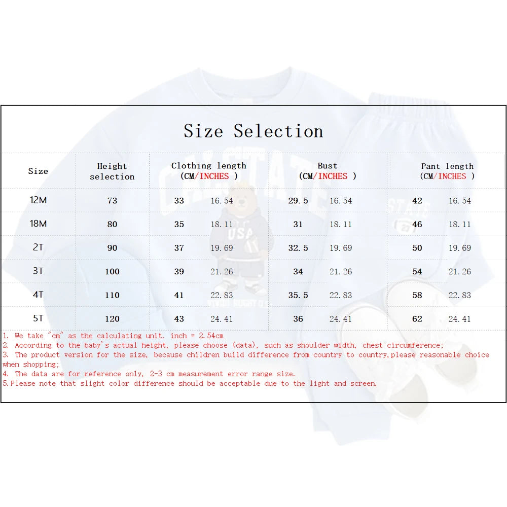 Fashion girls Toddler Baby Korea Clothing Fall Clothes Sets Baby Boys Set Kids Sports Bear Sweatshirt Pants 2Pcs 2 to 8 year