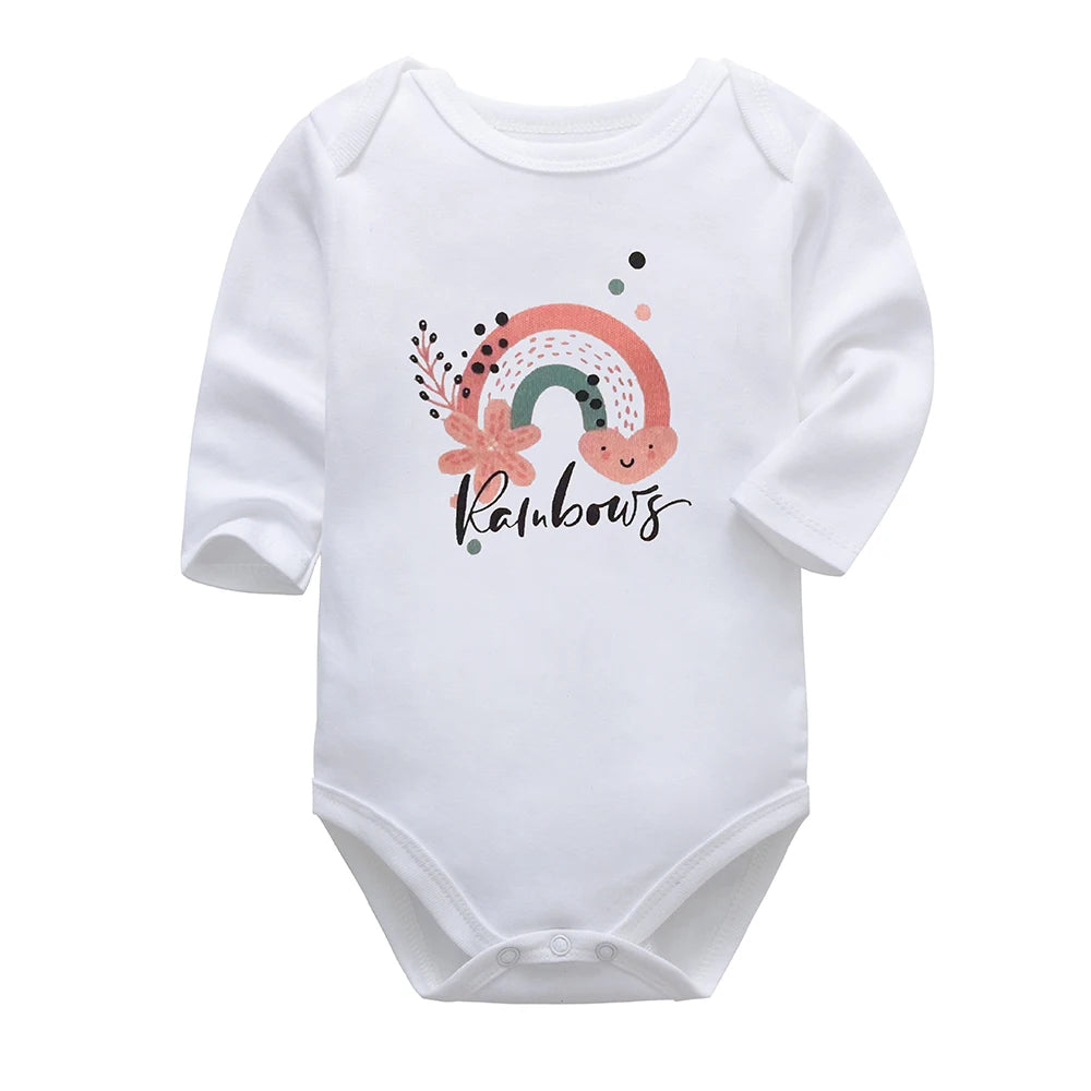 Newborn Bodysuit Baby Babies Bebes Clothes Long Sleeve Cotton Printing Infant Clothing 1pcs 0-24 Months