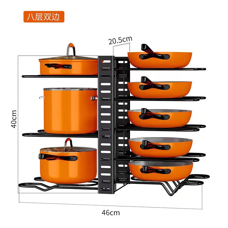 Pots Pans Organizer for Cabinet Upgraded Pots and Pans Organizer Rack for Kitchen Storage Pot Lids Organizer rack