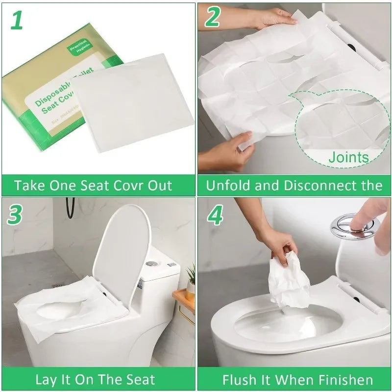 Disposable Toilet Seat Cover Portable Travel Camping Hotel Bathroom Degradable Waterproof Toilet Mat Bathroom Accessories
