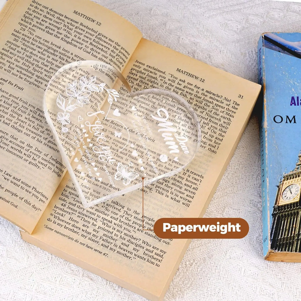 Unique Mum/Mummy Gifts Idea for Mother's Day Present, Personalised Paperweight Plaque Keepsake Present for Mum