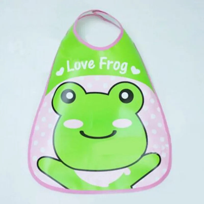 Adjustable Baby Bibs EVA Plastic Waterproof Lunch Feeding Bibs Baby Cartoon Feeding Cloth Children Baby Apron Babador De Bebe