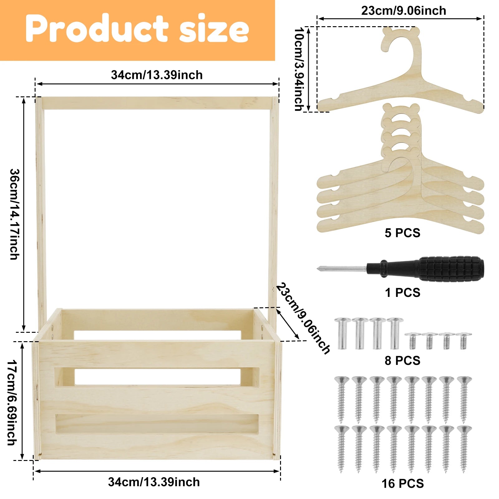 Wood Baby Shower Storage Basket Baby Toys Storage Crate with Handle Decorat Multipurpose Gift Basket for Boys Girls New Parents
