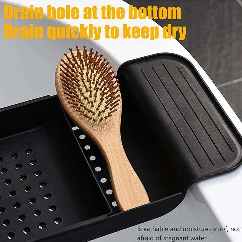 Bathtub Tray Storage Rack Shelf Tub Multi-Function Towel Organizer Retractable Bath Shelf In The Bathroom Bathtub Accessories