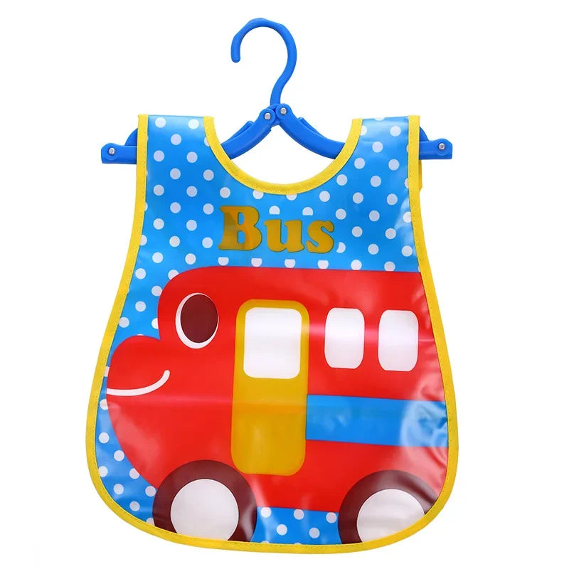 Adjustable Baby Bibs EVA Plastic Waterproof Lunch Feeding Bibs Baby Cartoon Feeding Cloth Children Baby Apron Babador De Bebe