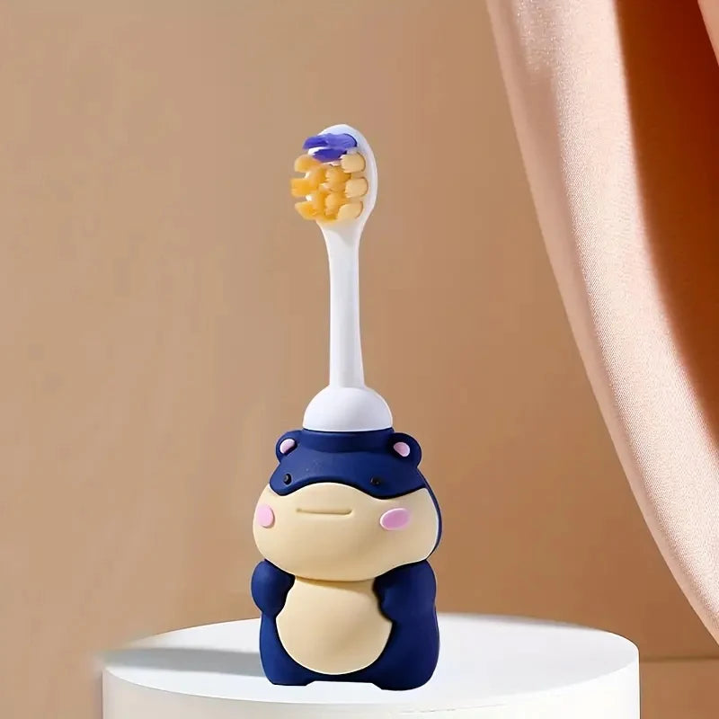 Baby Toothbrush - Cute Animal Pattern (Panda, Blue Whale, Seal)-Super Soft Microfiber Bristles, Gentle Gum Protection, Fragrance-Free, Ergonomic Handles for Infants and Toddlers