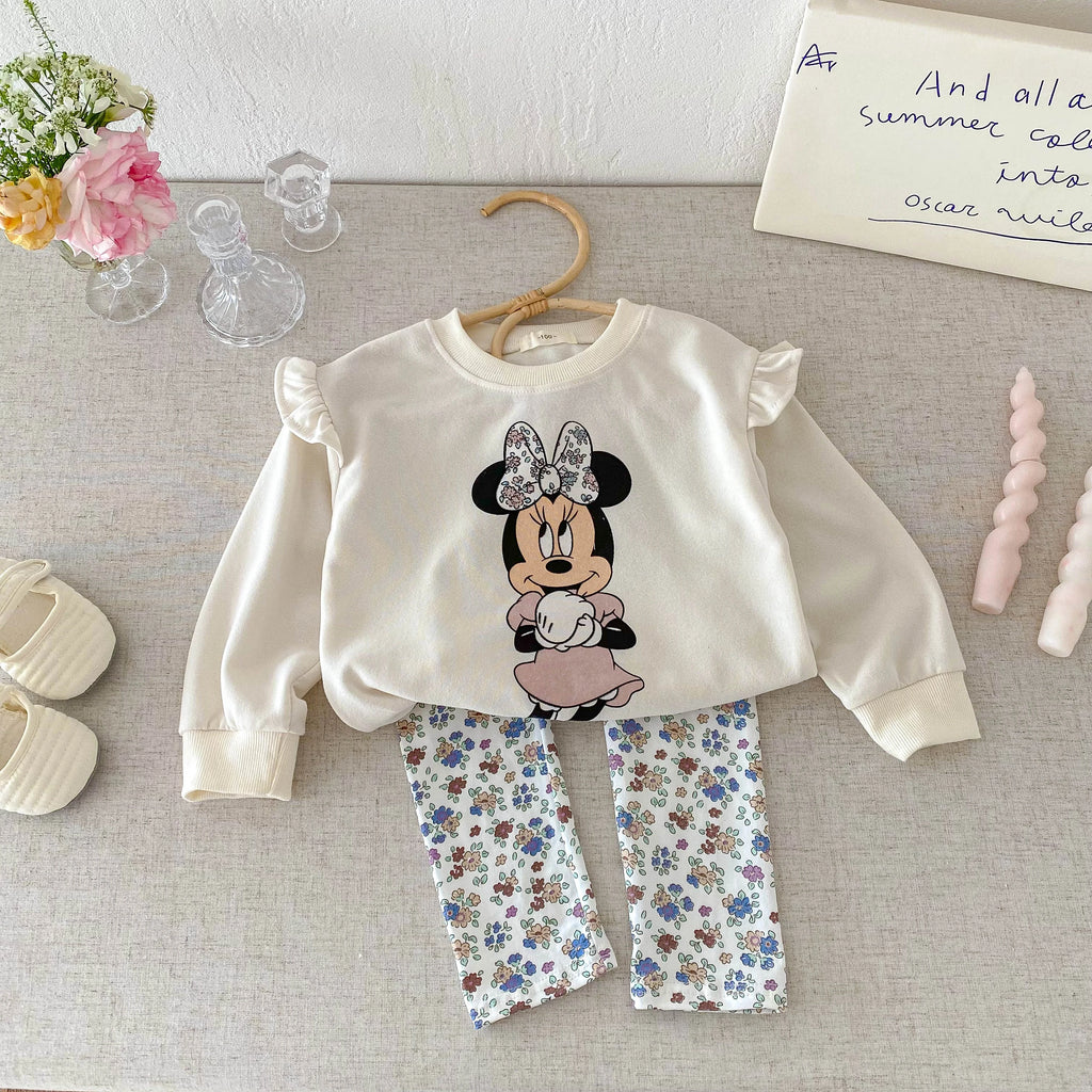 Baby Clothing Set For Children Aged 1-6 Fashion Set Children's Cartoon Girl Sports Set Top And Pants 2-piece Set