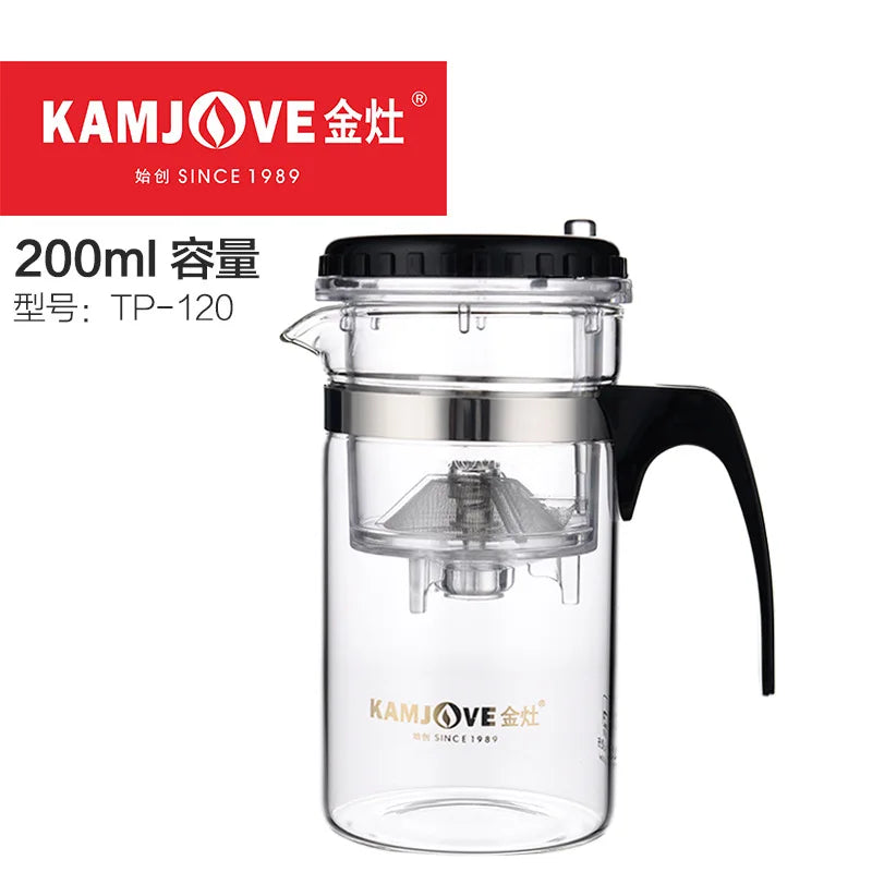 200ml 500ml 1000ml KAMJOVE Heat-resistant Glass Elegant Cup Teapot Kungfu Tea sets Flower Mug Cup Bottle with Press Button
