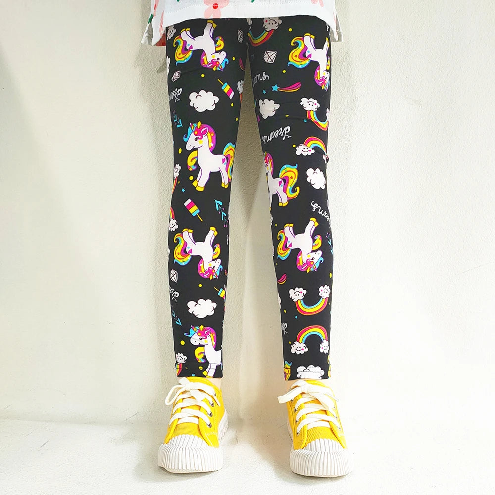 Sweet Girls Leggings Girls Printing Leggings Baby Kids Trousers For Children Flower Skinny Elasticity Pencil Pants