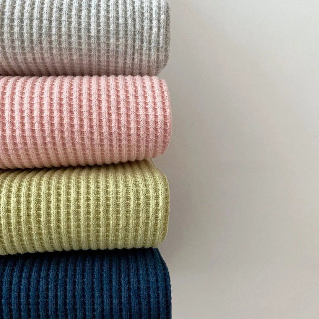 Baby Girls Clothes Autumn Cotton Kintting Clothing Sets Mock 2PCS Waffle Cotton Kids BoysSets Tracksuit Tops+Pants Korean