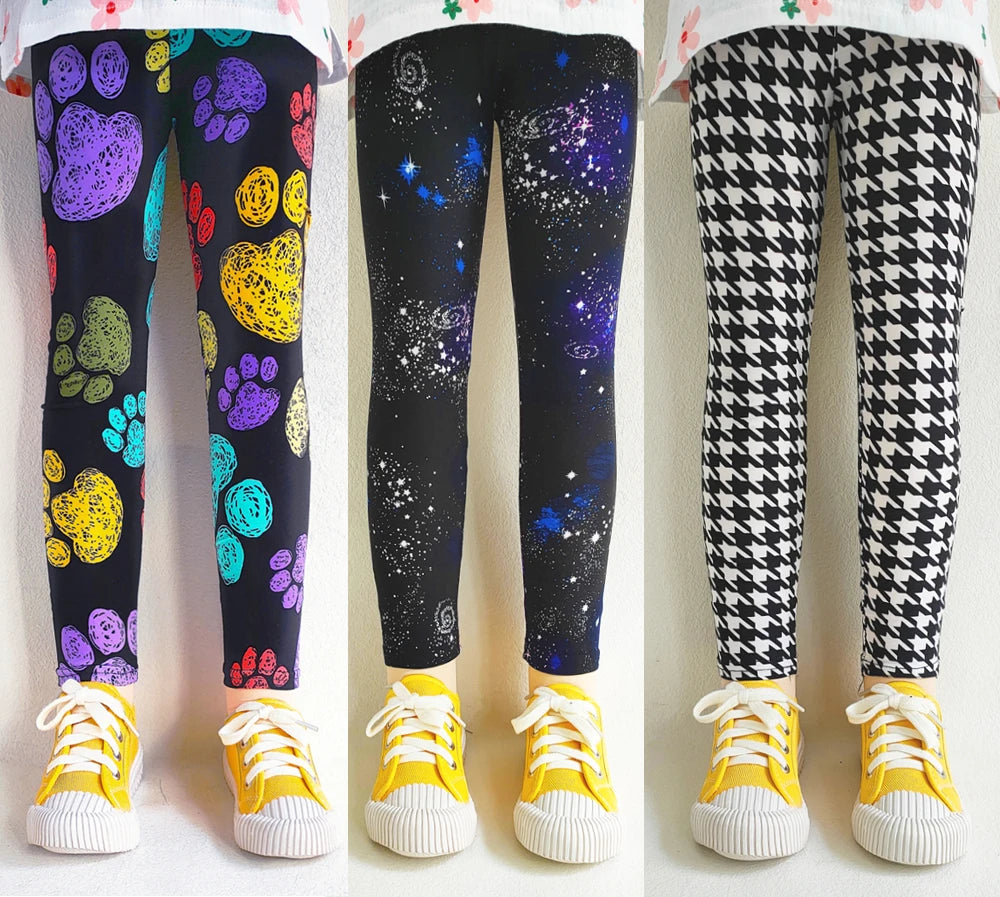 Sweet Girls Leggings Girls Printing Leggings Baby Kids Trousers For Children Flower Skinny Elasticity Pencil Pants