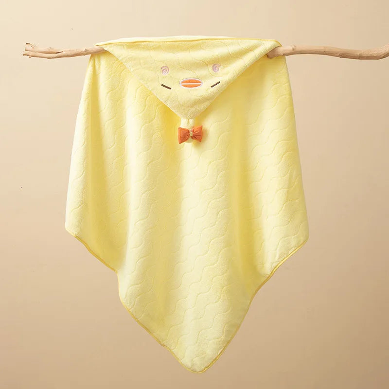 Toddler Bathrobe Infant Bath Towel Boy Girl Blankets Swaddle With Hood Cartoon Coral Fleece Towel Blanket Newborn Kids Bedding