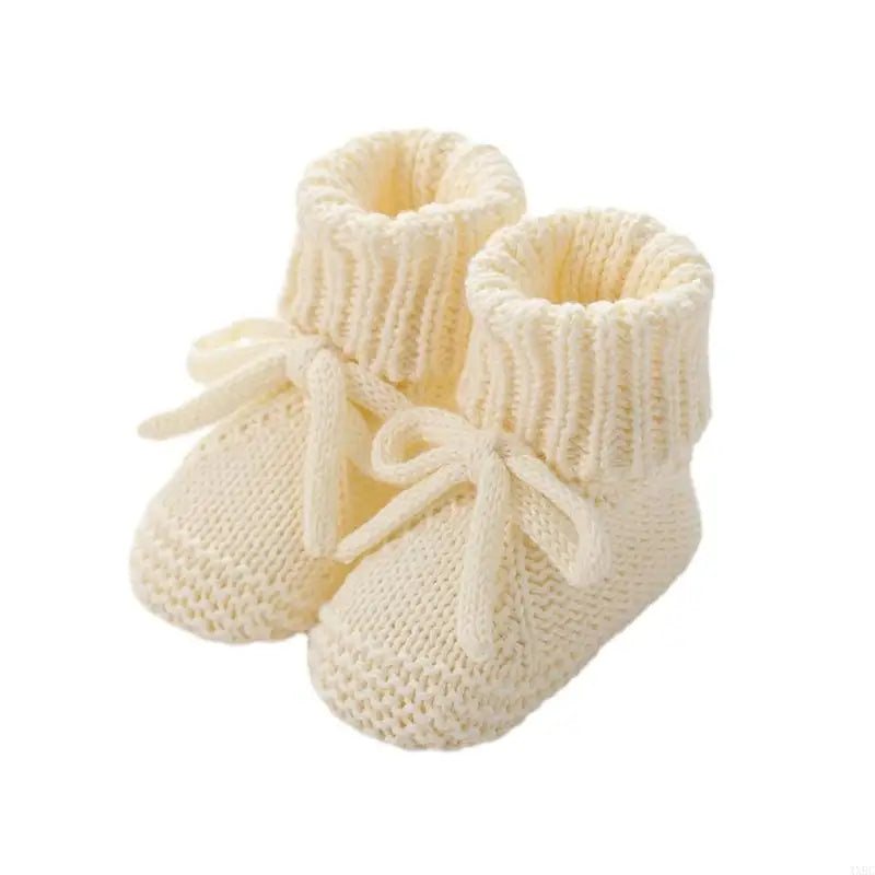 1 pair Breathable Baby Girls Walking Stylish Bowknot Cotton Knitted First Walkers Safety Treaded Pattern Footwear 4XBC
