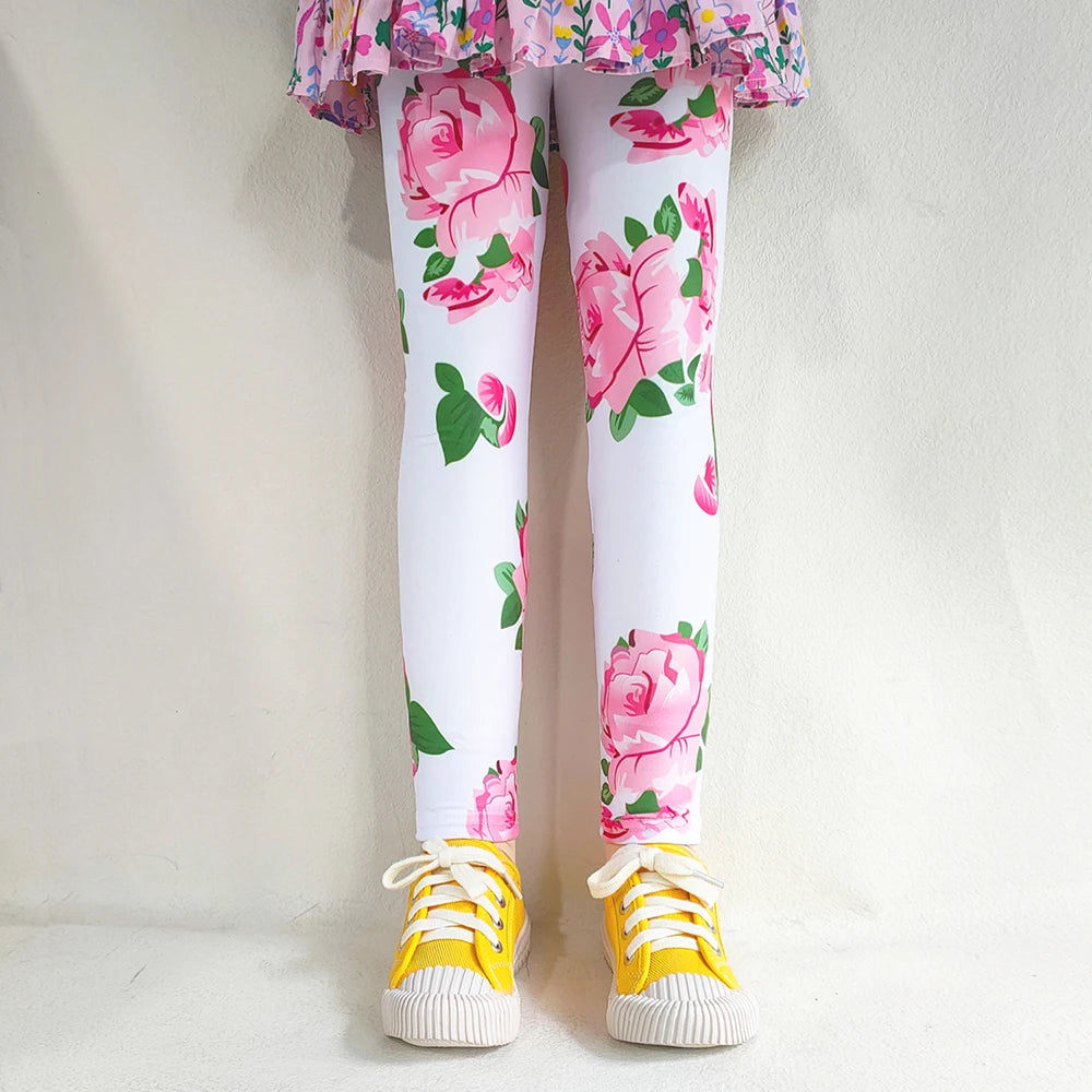 Sweet Girls Leggings Girls Printing Leggings Baby Kids Trousers For Children Flower Skinny Elasticity Pencil Pants