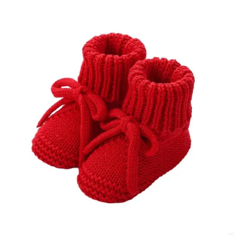 1 pair Breathable Baby Girls Walking Stylish Bowknot Cotton Knitted First Walkers Safety Treaded Pattern Footwear 4XBC