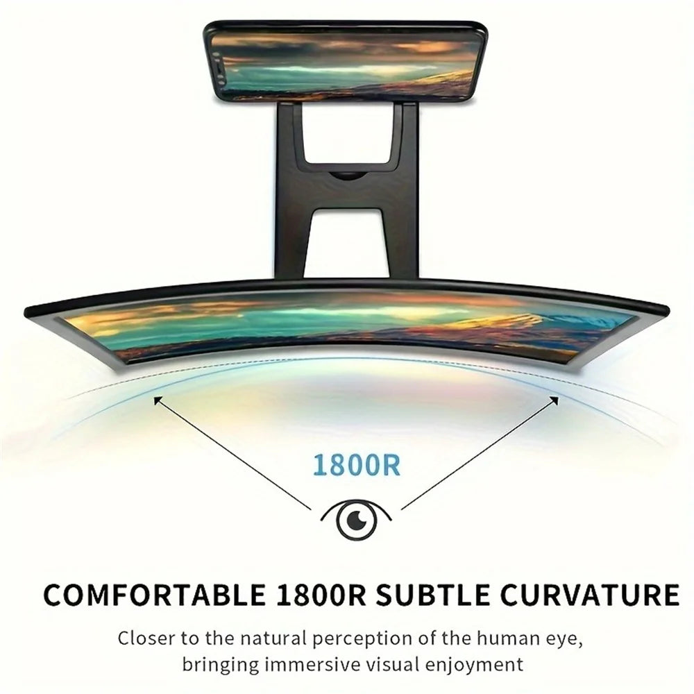 12 Inch/Phone Screen 3D HD Magnifier Movie Video Amplifier Holder Enlarger Screen Smart Phone Magnifying Curved Screen