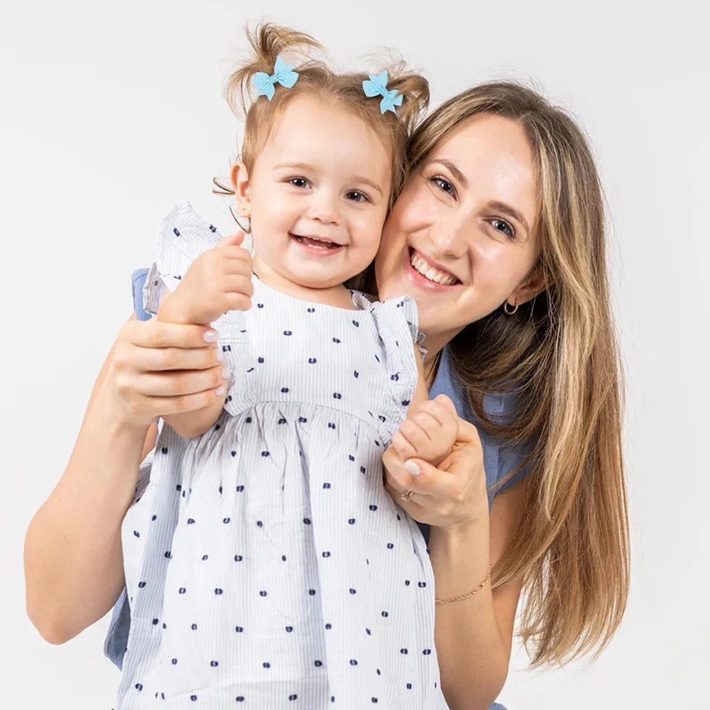 20PCS Newborn Baby Hair Clips 2.2'' Fully Lined Tiny Hair Bows Alligator Clips for Girls Infants Toddlers Photography Props