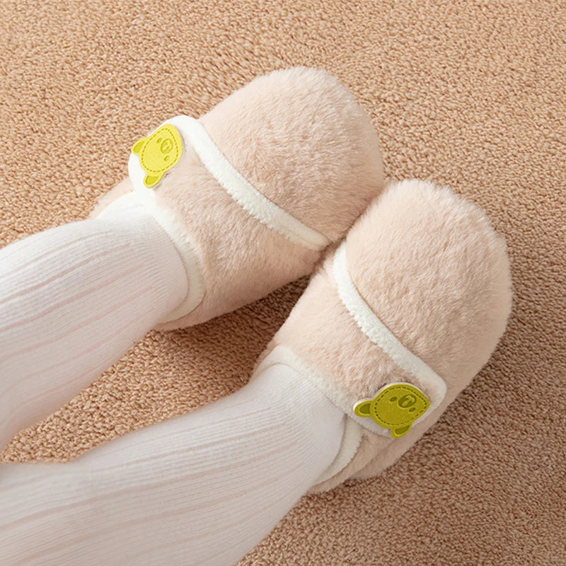Winter Infant Plush Floor Socks Soft Bottom Anti-slip Newborn Learning Walking Shoes Bear Baby Foot Covers Home Kids Footwear