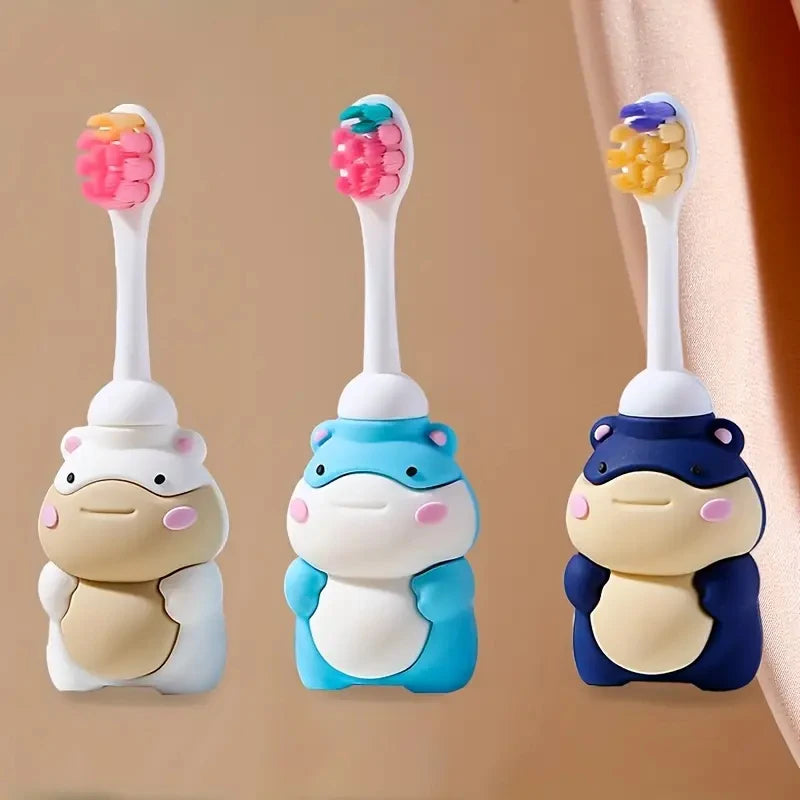 Baby Toothbrush - Cute Animal Pattern (Panda, Blue Whale, Seal)-Super Soft Microfiber Bristles, Gentle Gum Protection, Fragrance-Free, Ergonomic Handles for Infants and Toddlers