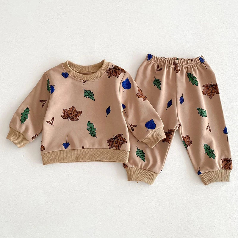 Newborn Baby Boy Girl Clothing Sets Spring Clothes 2PCS Outfits Long Sleeve Hoodie Top Sweatshirt+Elastic Pants Baby Items