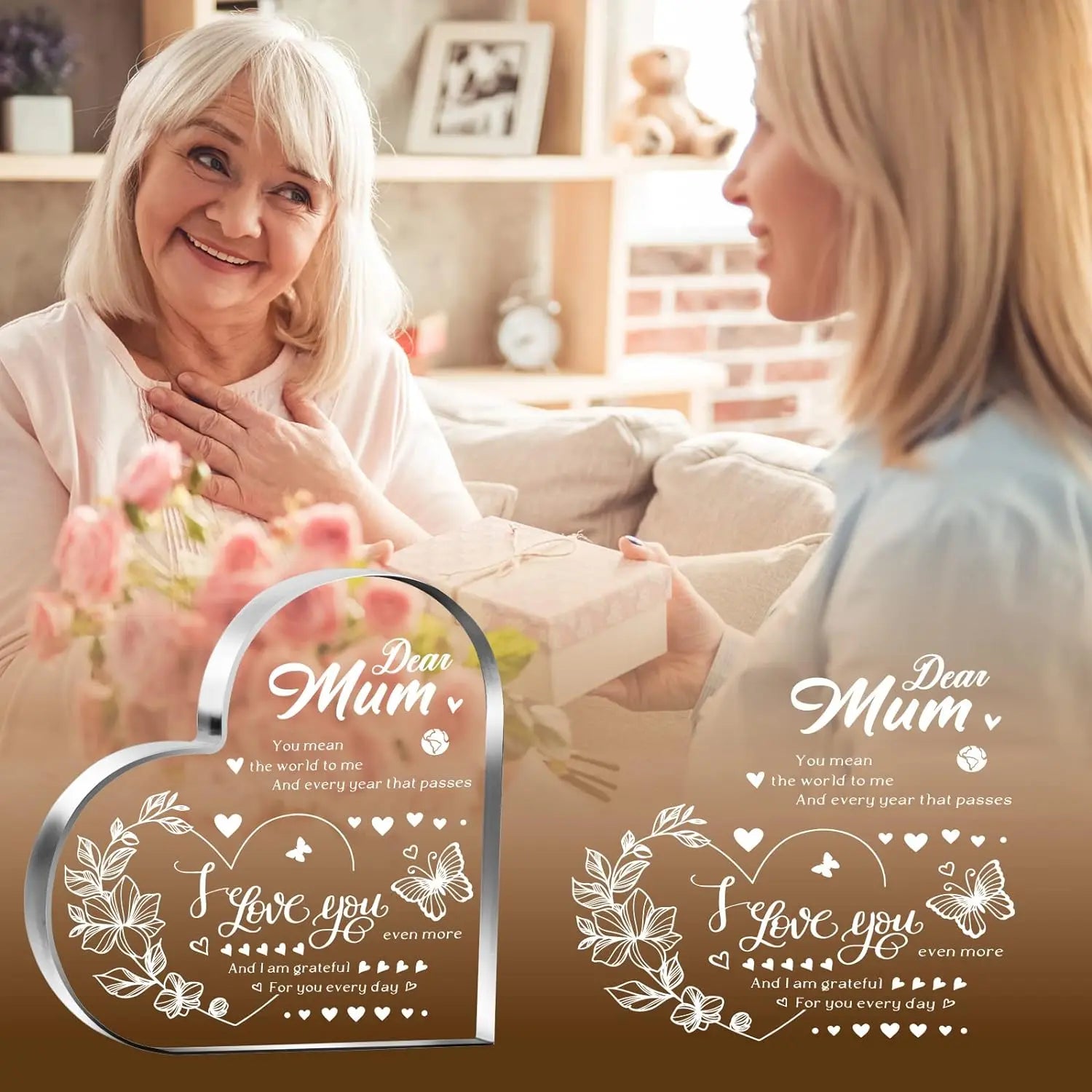 Unique Mum/Mummy Gifts Idea for Mother's Day Present, Personalised Paperweight Plaque Keepsake Present for Mum