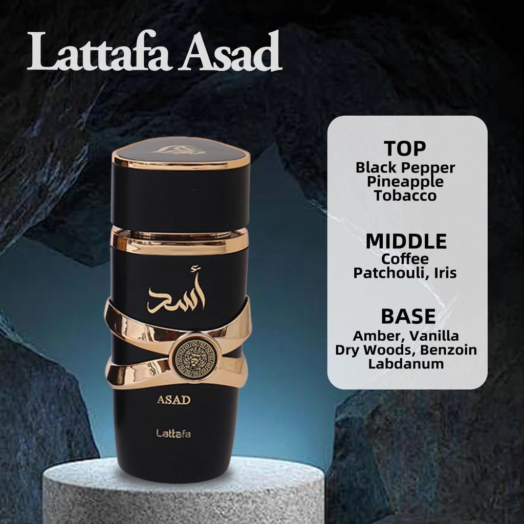 100ml Original Asad Men's Eau de Parfum Spray Original Arab Perfume High Quality Long Lasting Fragrance Spray for Women