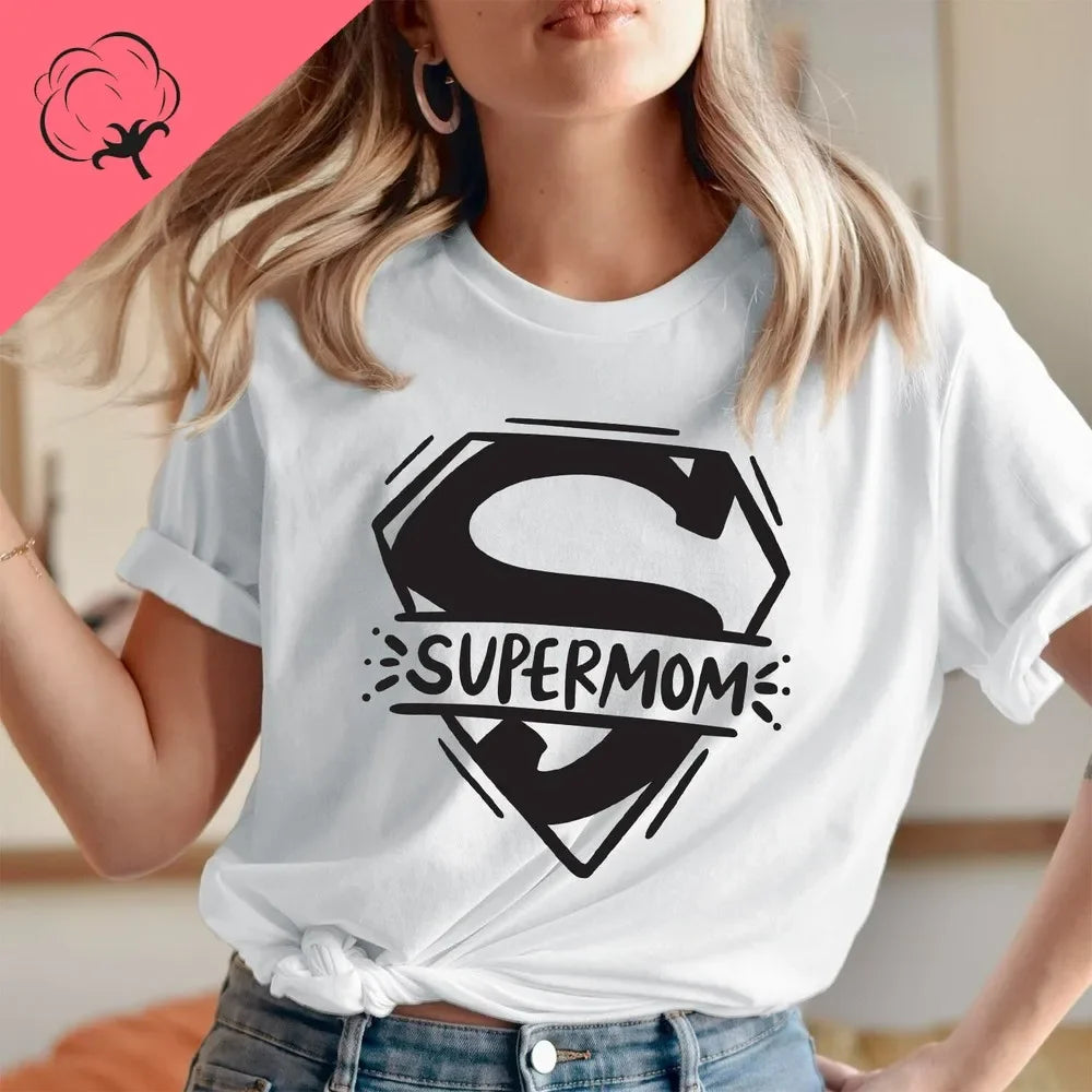 Mothers Day Tshirt Super Mom Superhero Mother's Day T-Shirt Loving Caring Mummy Tops Women Clothes T Shirt Women Tops T Shirts