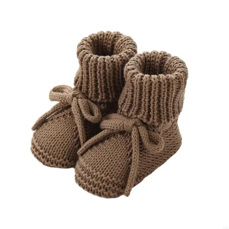 1 pair Breathable Baby Girls Walking Stylish Bowknot Cotton Knitted First Walkers Safety Treaded Pattern Footwear 4XBC