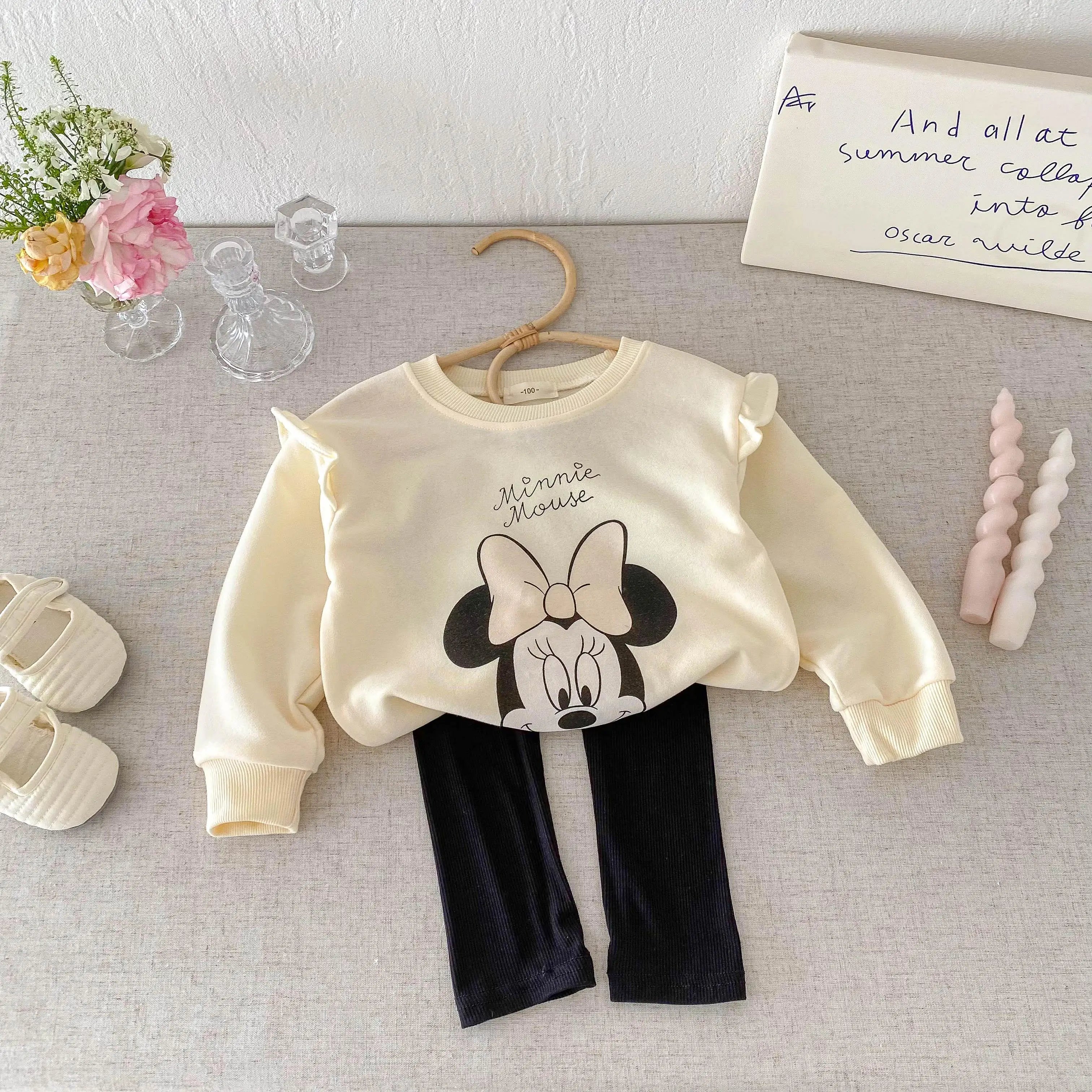 Baby Clothing Set For Children Aged 1-6 Fashion Set Children's Cartoon Girl Sports Set Top And Pants 2-piece Set