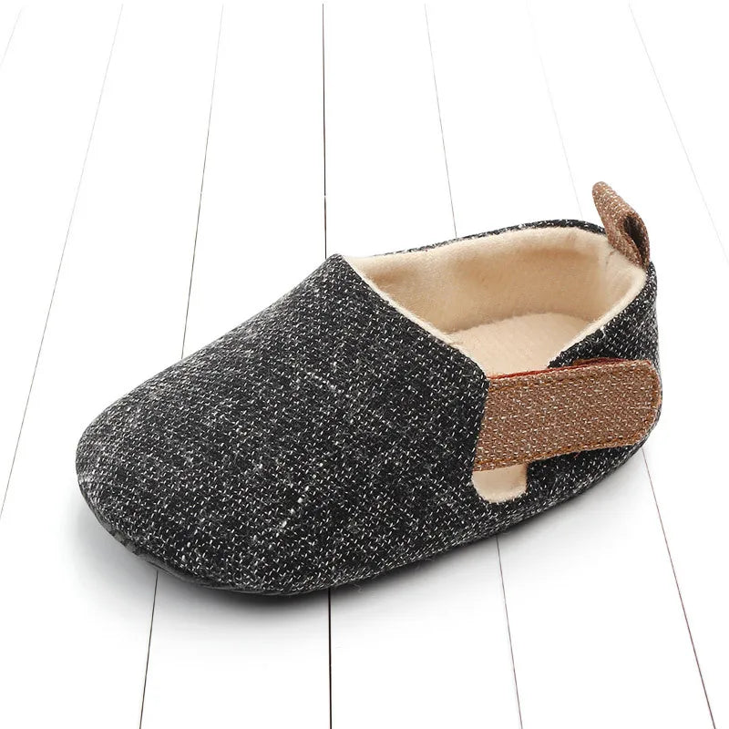 Infant Babies Boys Girls Shoes Soft Sole Canvas Solid Footwear For Newborns Toddler Crib Moccasins Letter Print Anti-Slip Shoes